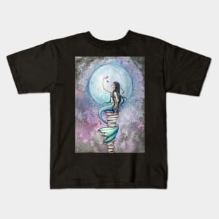 Magic Mermaid Watercolor Fantasy Art Illustration Kids T-Shirt